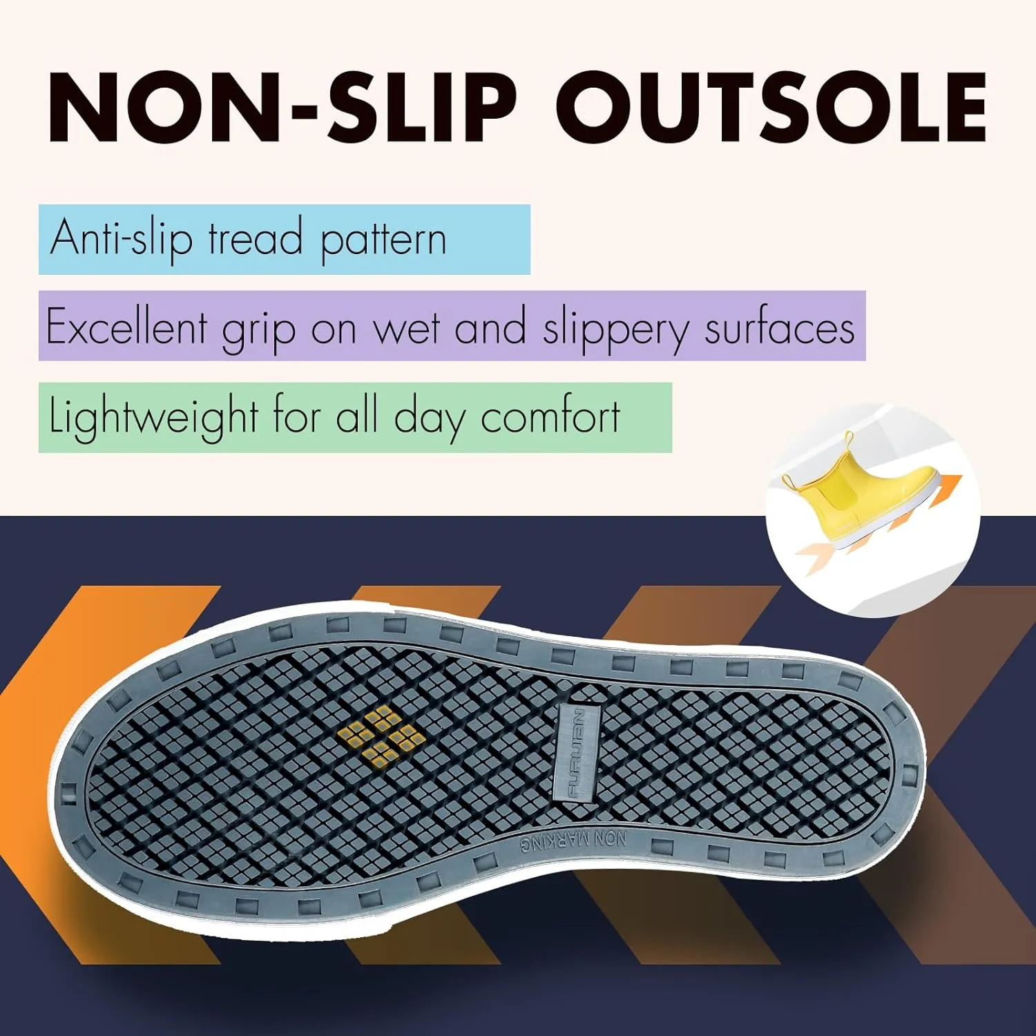 Women's Deck Boots Ankle Rain Boots Fishing Boots Rubber Waterproof Slip-Resistant Outdoor Work Shoes