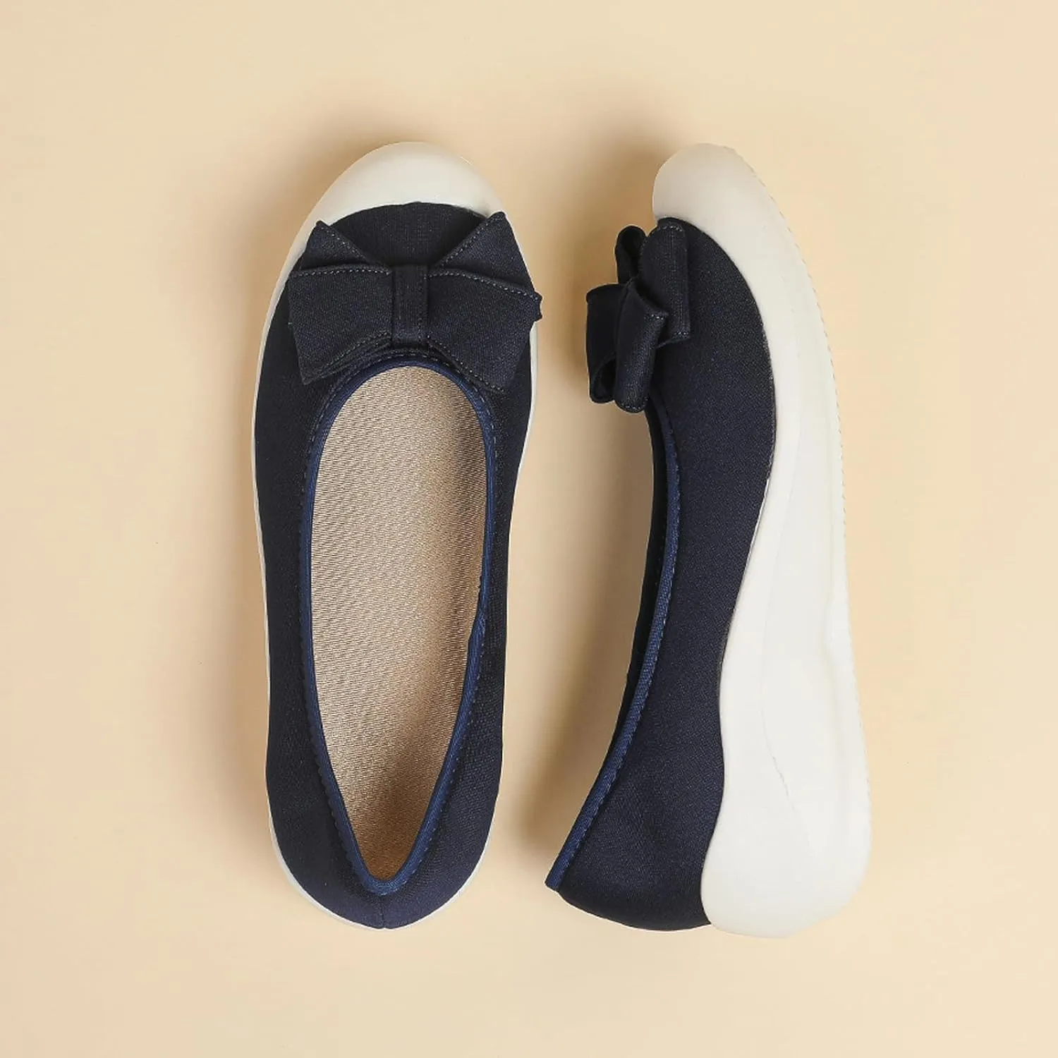 Women's Elasticity Knit Bow Knot Wedge Orthopedics Loafers Lightweight Breathable Round Toe Backless Soft Sole Platform Comfortable Slip On Casual Dressy Walking Shoes for Party Work