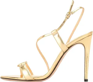 Women's Fashion High Heel Sandals, Peep Toe Cross Strap Stilettos Gold Wedding Evening Party Dress Footwear