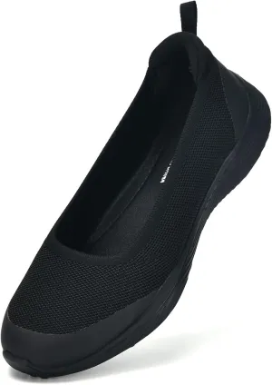 Women's Flats Slip On Shoes Knit Walking Sneakers Casual Low Wedge Nurse Loafers Comfortable Lightweight Breathable