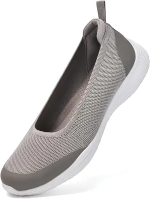 Women's Flats Slip On Shoes Knit Walking Sneakers Casual Low Wedge Nurse Loafers Comfortable Lightweight Breathable