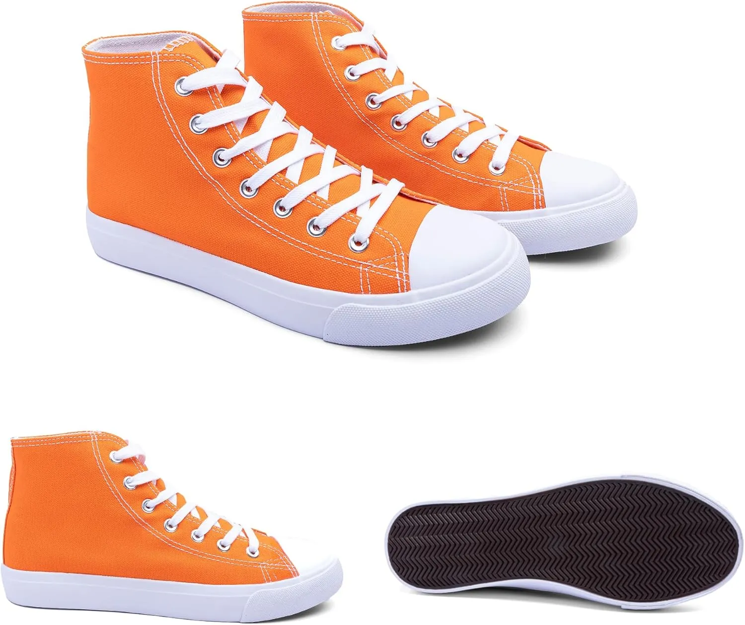 Women's High-Top Canvas Sneakers – Classic Lace-Up Casual Shoes with Extra Shoelaces – Comfortable, Stylish, and Durable