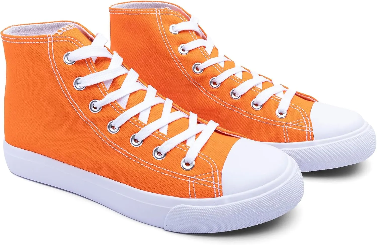 Women's High-Top Canvas Sneakers – Classic Lace-Up Casual Shoes with Extra Shoelaces – Comfortable, Stylish, and Durable
