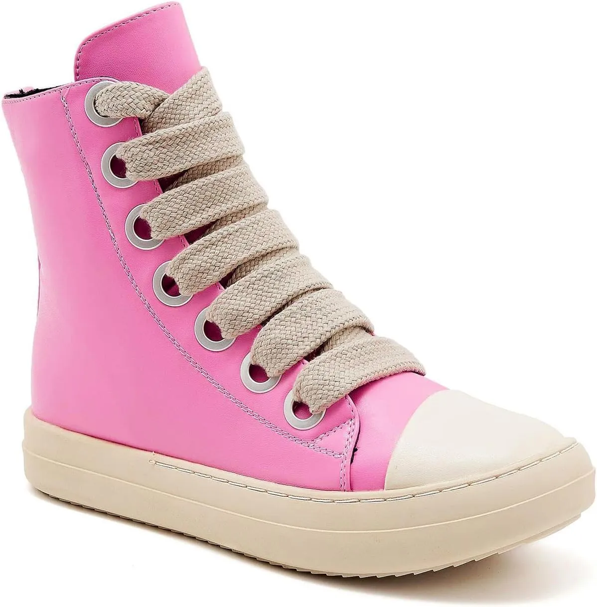 Womens High Top Sneakers Jumbo Lace-up Platform Comfort Trainers Thick Soles Walking Casual Shoes