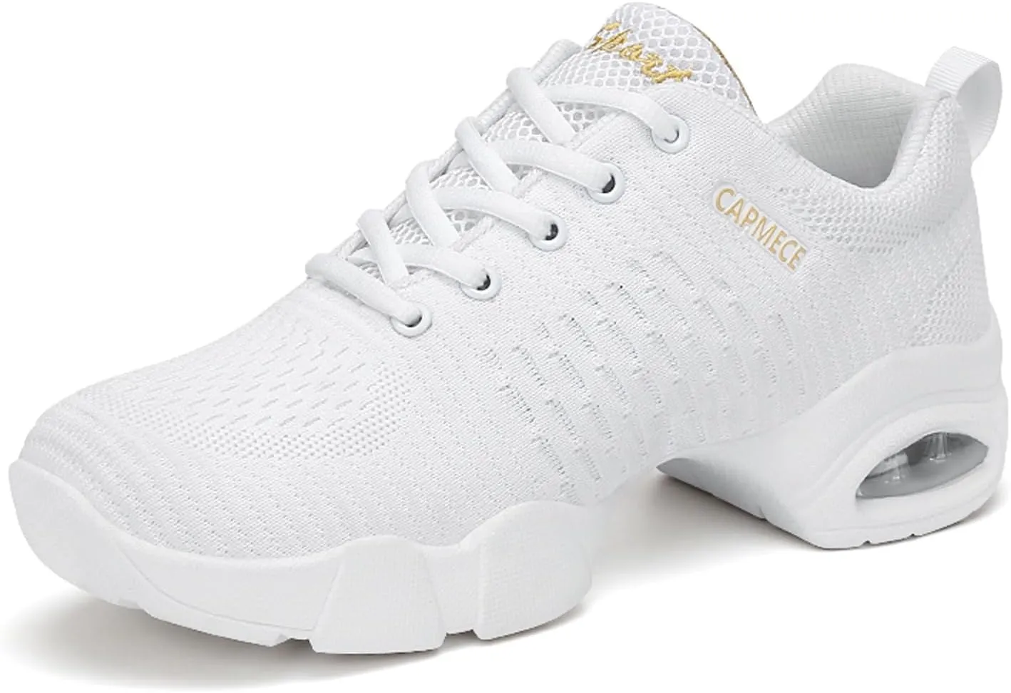 Women's Jazz Shoes Lace-up Sneakers - Breathable Air Cushion Lady Split Sole Athletic Walking Dance Shoes Platform