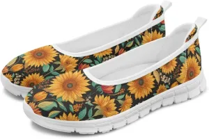 Womens Lightweight Slip On Walking Shoes Fashion Casual Loafers Comfortable Versatile Nursing Shoe for Workout Party Size 6-11 White Sole