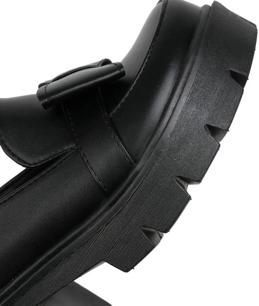 Women's Platform Mary Janes Chunky Heel Ankle Strap Uniform Dress Shoes Heeled Gothic Lolita Oxfords