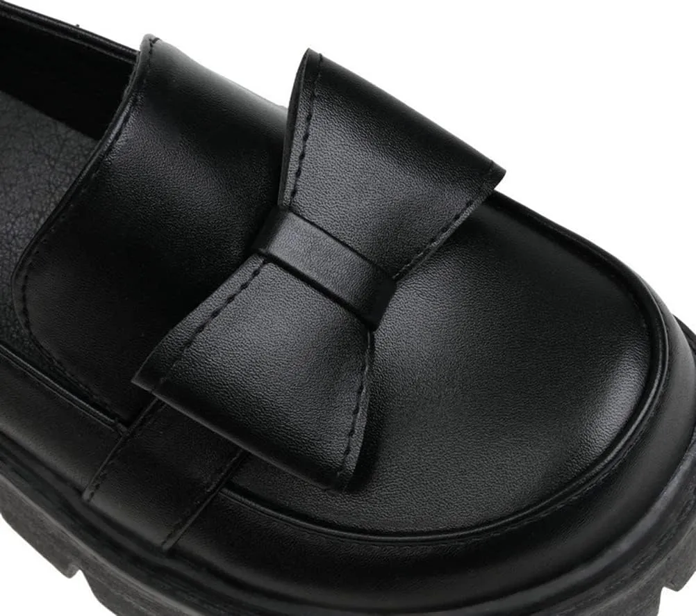 Women's Platform Mary Janes Chunky Heel Ankle Strap Uniform Dress Shoes Heeled Gothic Lolita Oxfords