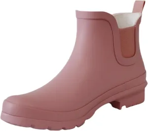 Women's Rubber Rain Boots Waterproof And Anti-slipping Rainboots For Women Stylish Light Ankle Rain Shoes-Runs 1 size samller