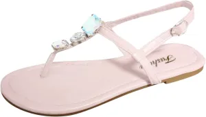Women'S Sandals Bohemia Flat Wedding Dress shoes Gem Pearl Sparkling Bridal Bridesmaid Sandals For Summer Part𝘆