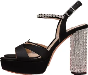 Women's Satin Wedding Heels, Peep Toe Banquet Pumps