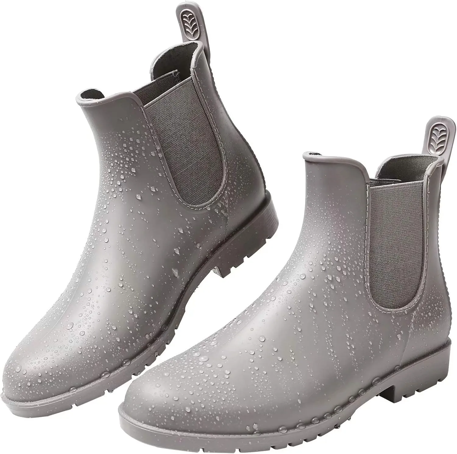 Women's Short Rain Boots Waterproof Anti Slip Rubber Ankle Chelsea Booties