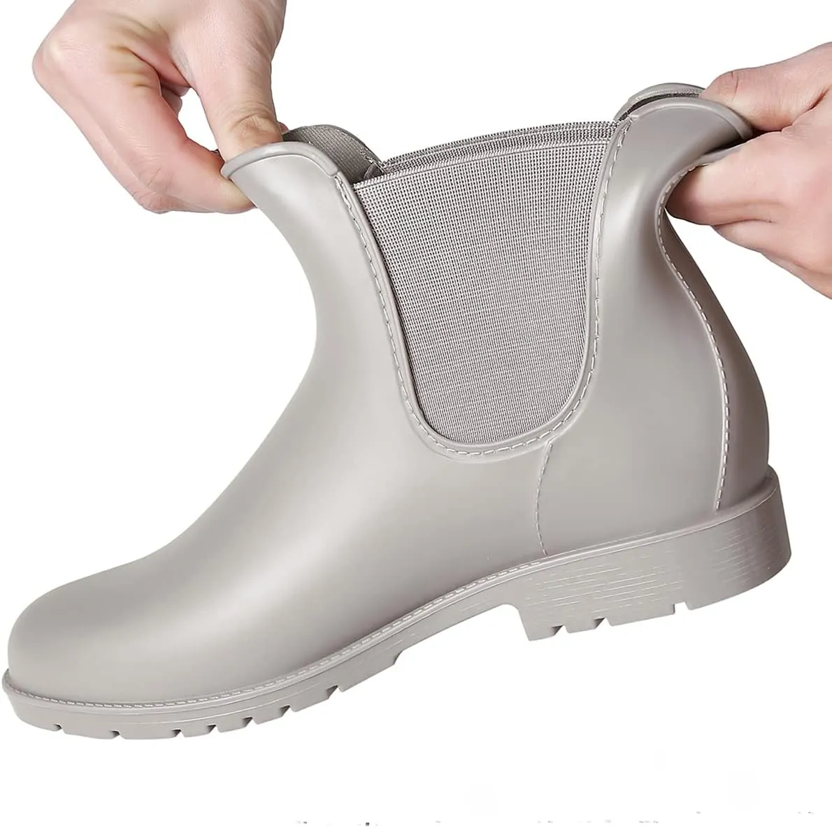 Women's Short Rain Boots Waterproof Anti Slip Rubber Ankle Chelsea Booties