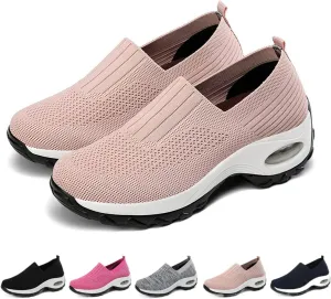 Womens Sneakers-Air Go-Walk Air Cushion Trainers, 2023 New Women's Orthopedic Platform Arch Sneakers, Breathable Mesh Air Cushion Non-Slip Walking Shoes, Best Arch Support Shoes for Women