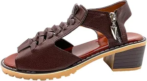 Womens Wedge Sandals Comfortable, Low Chunky Heels Slip On Dressy Sandals, Hollow Out Walking Shoes for Office, Open Toe Sandal Lightweight, Summer Formal Shoes