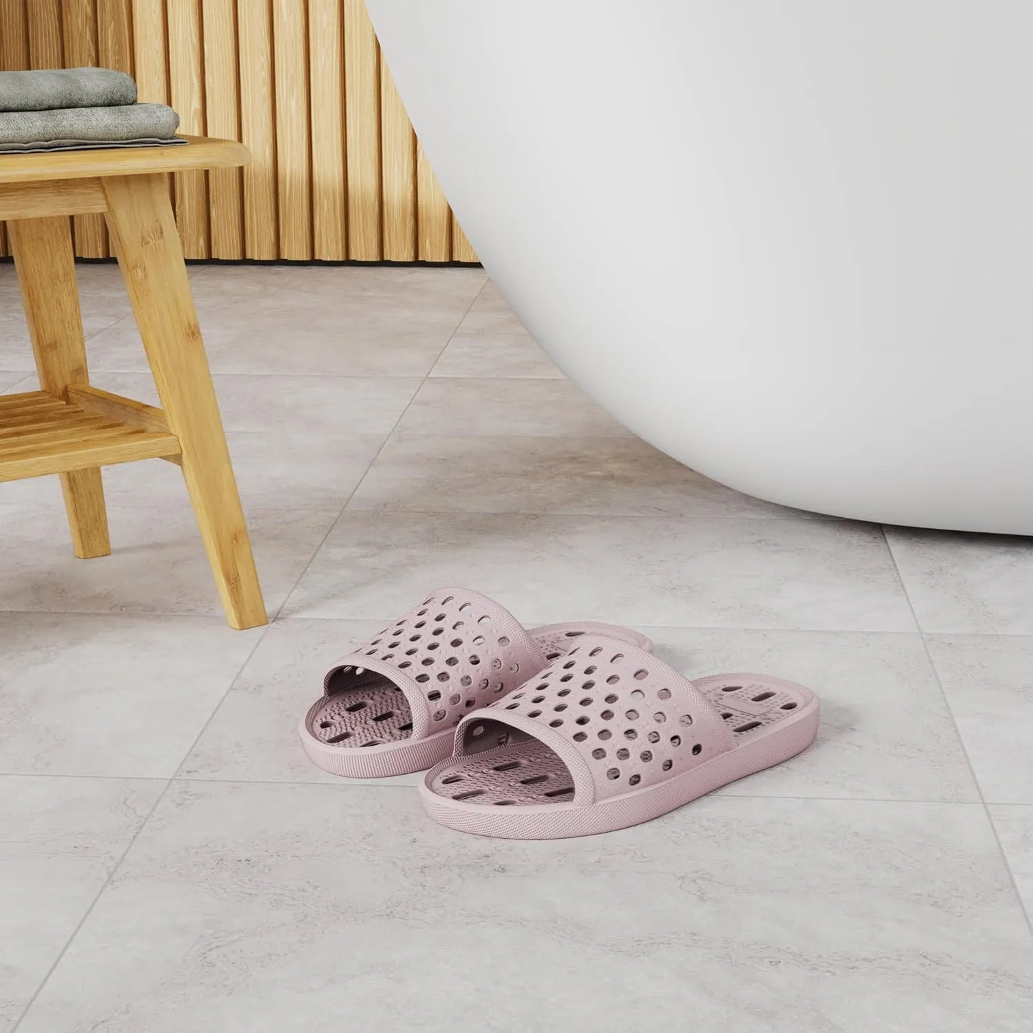 WOTTE Shower Sandals Women Quick Drying Bath Slippers Non Slip Dorm Shoes
