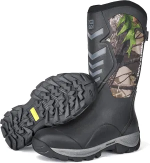 WOVENPAK Rubber Boots for Men, Hunting Boots 6mm Neoprene Insulated Mud Boots for Men with Steel Shank, Mens Rubber Boots Waterproof Boots for Men, Anti Slip Work Boots Outdoor Mud Boots, Size 6-13