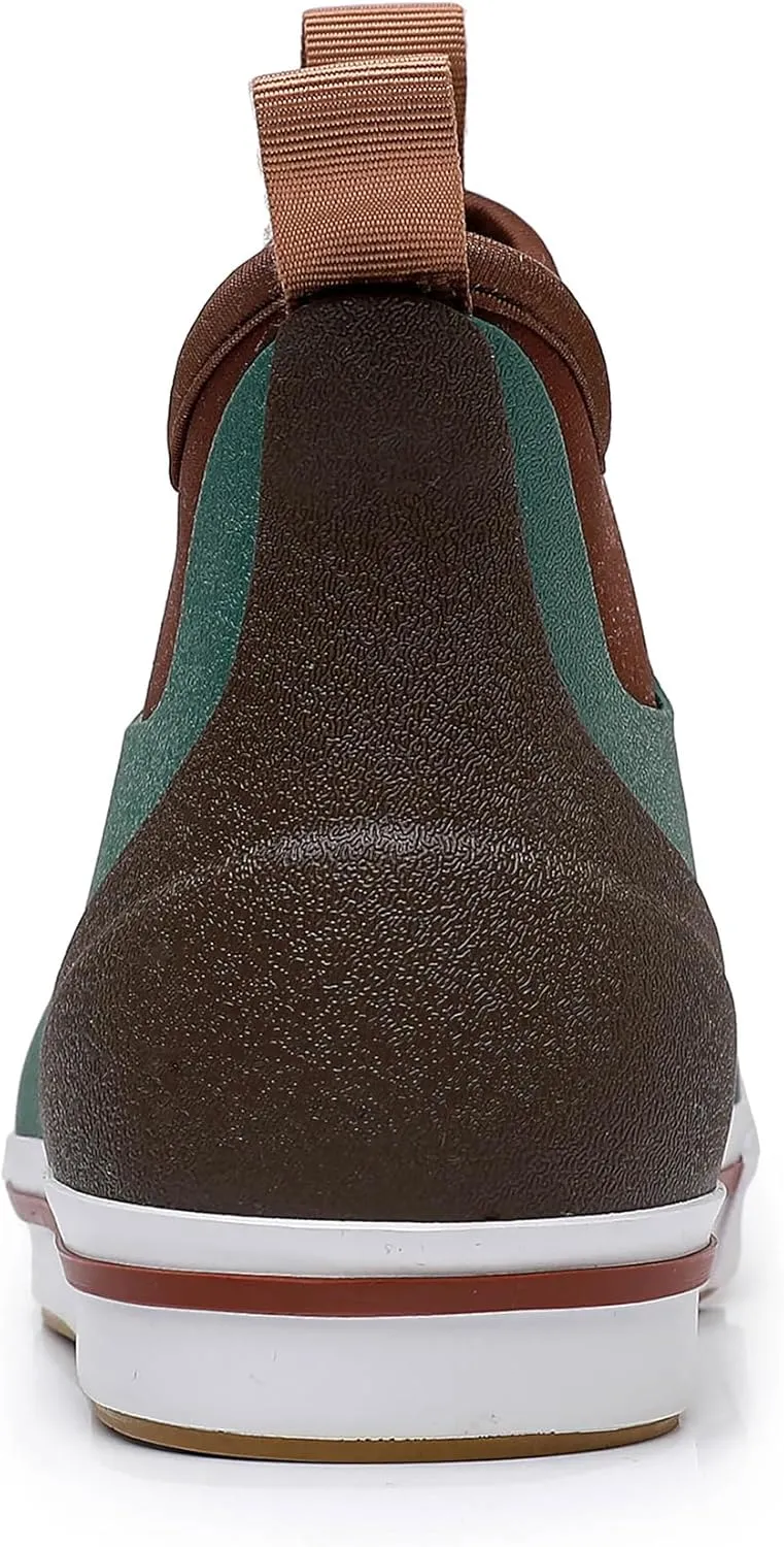 WTW Unisex Rain Boots for Men and Women Waterproof Rubber Fishing Deck Boots Neoprene Boots Slip on Ankle Garden Shoes