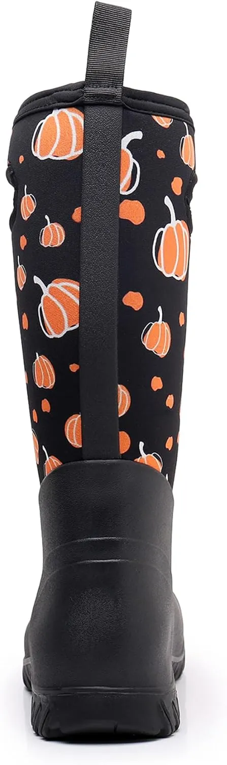 WTW Women's Rubber Rain Boots 100% Waterproof Insulated Neoprene Garden Mud Boots Outdoor Hunting Snow Boots for Women