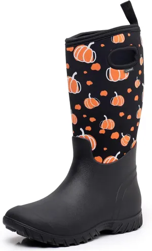 WTW Women's Rubber Rain Boots 100% Waterproof Insulated Neoprene Garden Mud Boots Outdoor Hunting Snow Boots for Women
