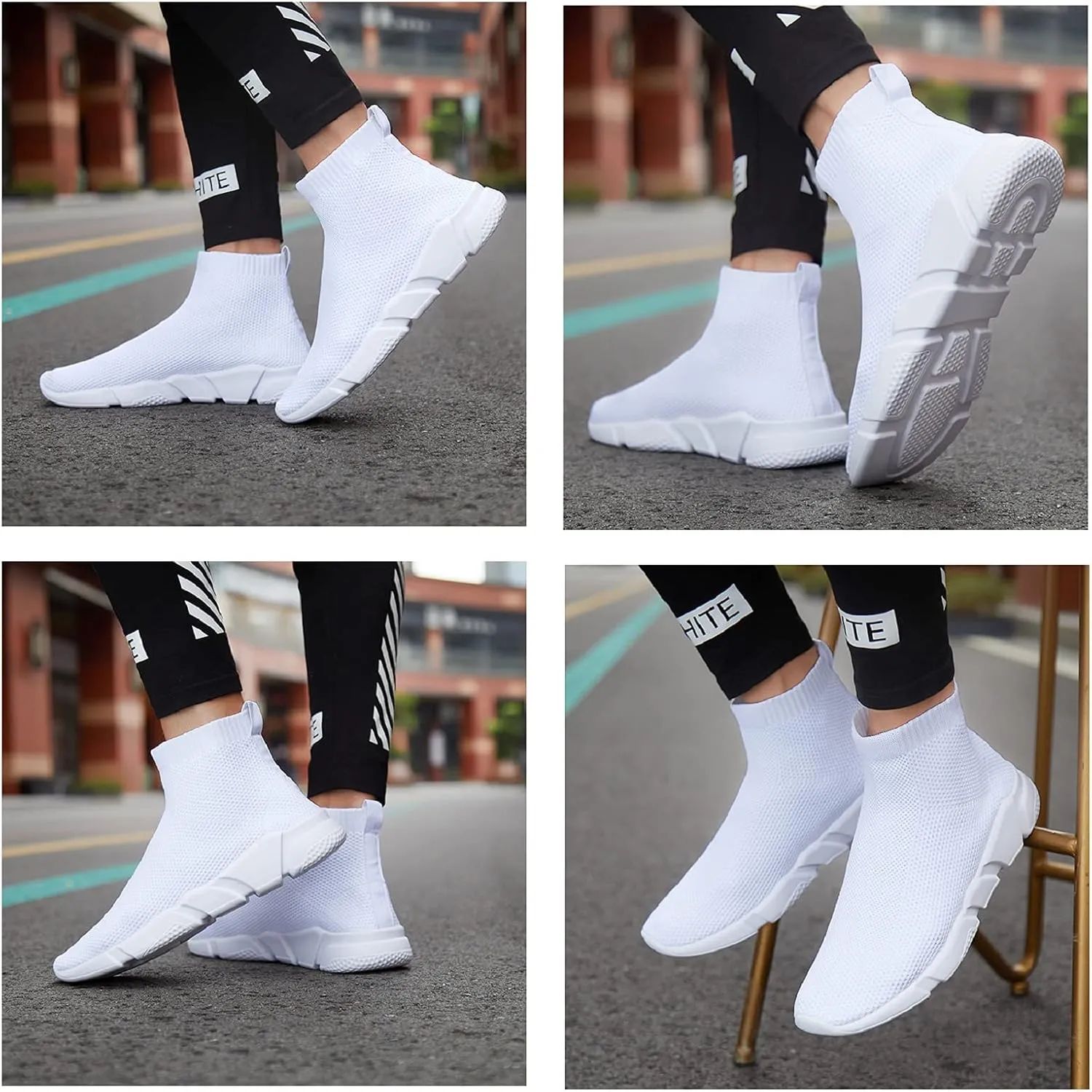 WXQ Men's Running Shoes Comfortable Lightweight Breathable Walking Shoes Mesh Workout Casual Sports Shoes