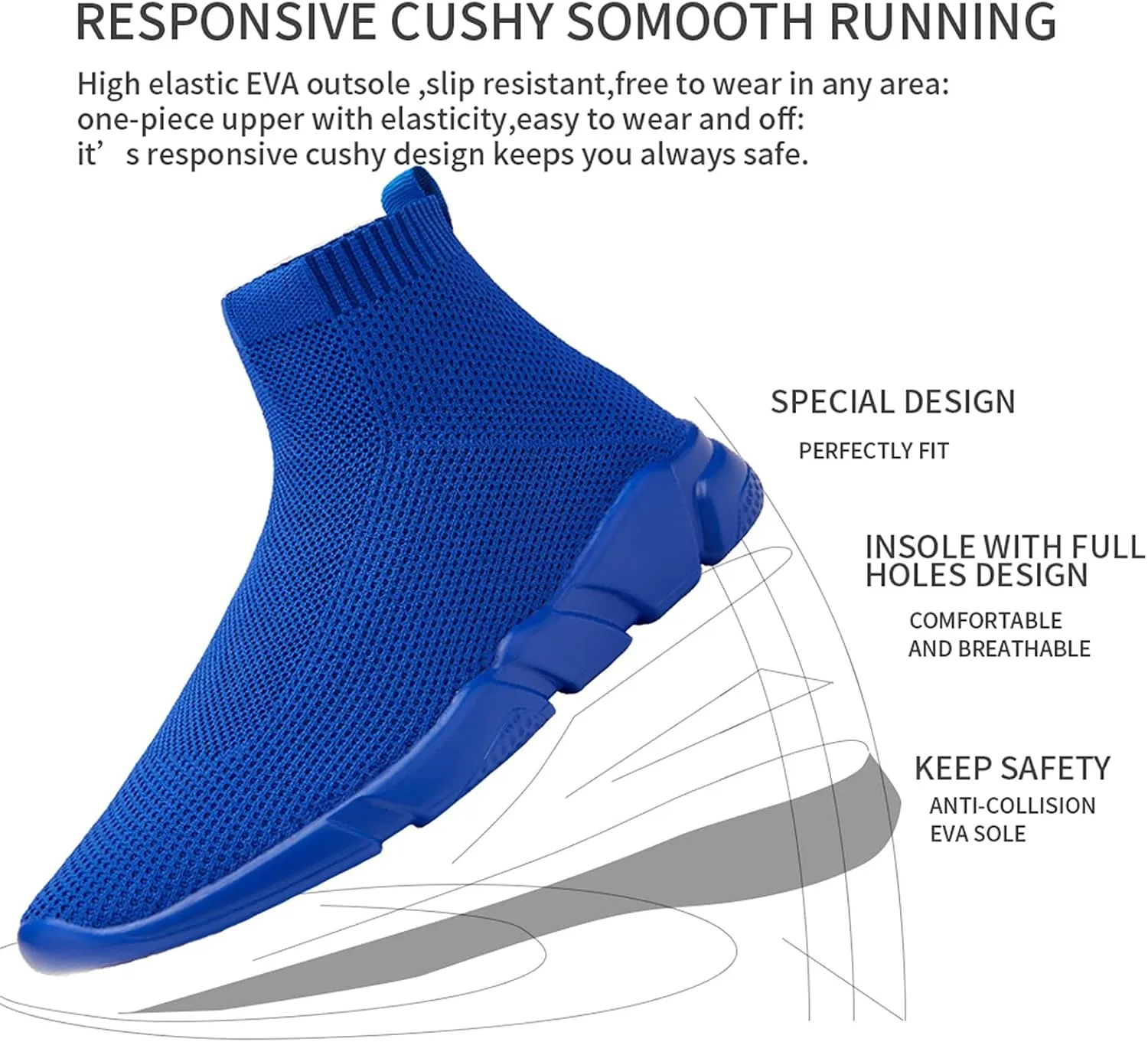 WXQ Men's Running Shoes Comfortable Lightweight Breathable Walking Shoes Mesh Workout Casual Sports Shoes