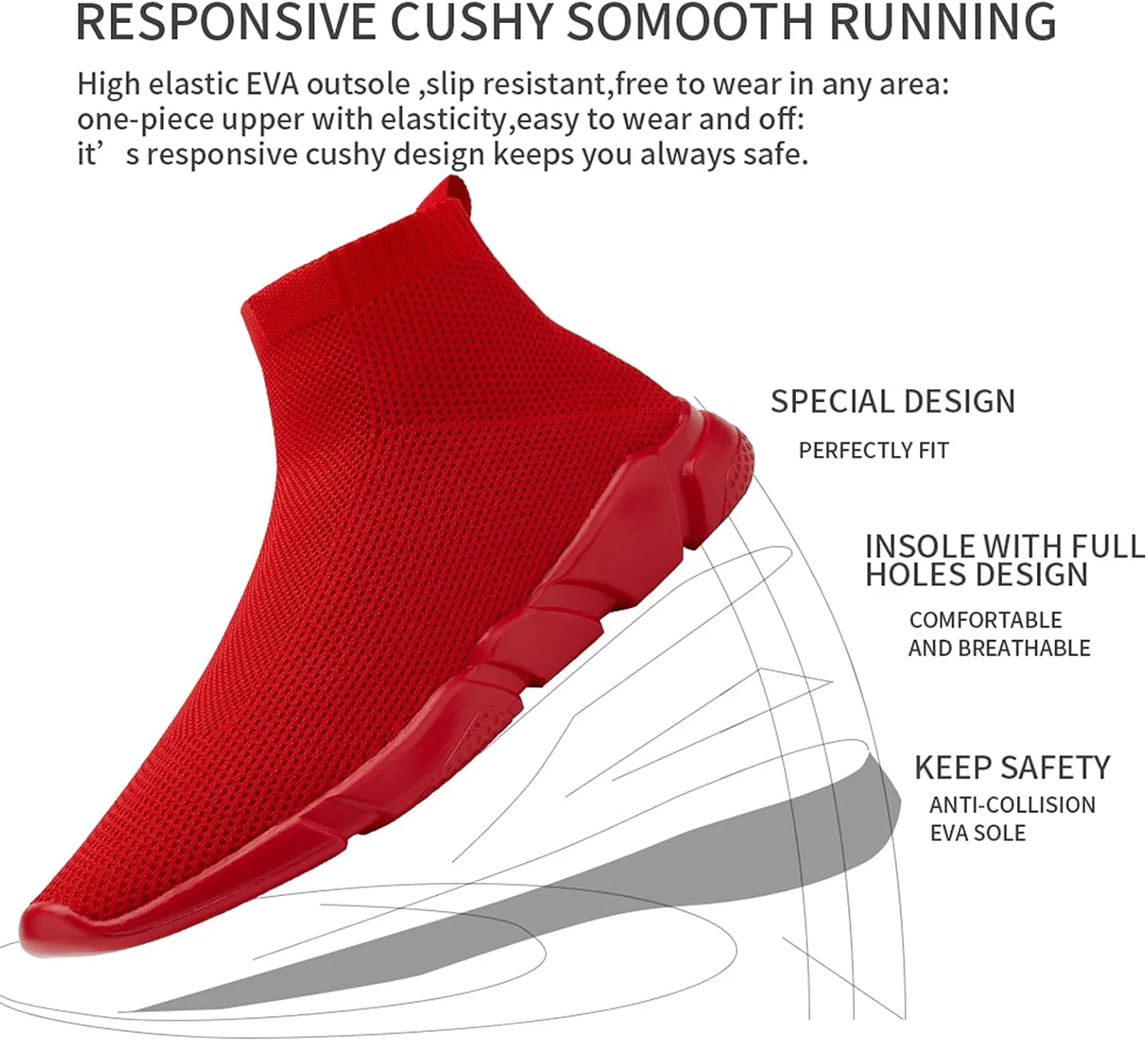 WXQ Men's Running Shoes Comfortable Lightweight Breathable Walking Shoes Mesh Workout Casual Sports Shoes