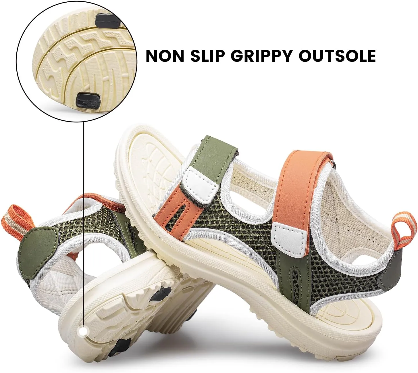 YHOON Boys Girls Sandals Adjustable Double Strap Open-Toe Athletic Lightweight Unisex Child Sport Sandals Summer Outdoor(Toddler/Little Kid/Big Kid)