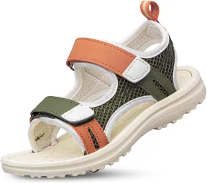 YHOON Boys Girls Sandals Adjustable Double Strap Open-Toe Athletic Lightweight Unisex Child Sport Sandals Summer Outdoor(Toddler/Little Kid/Big Kid)