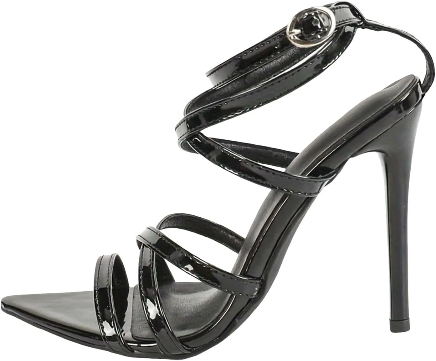 ZSpzx Women's Stiletto Heels Sandals Slip On Pointed Toe Gladiator Adjustable Strappy Orthopedic Sandal Ladies High Heel Cushion Footbed Sexy Dressy Fashion Shoes for Evening Cocktail Wedding Bridal