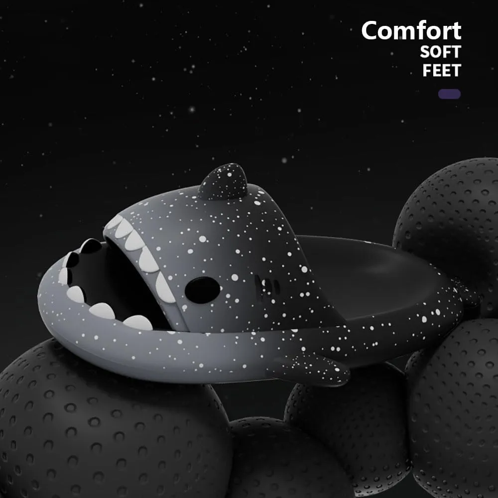 Zureto Spotted Starlight Shark Slides and Slippers - Anti-Slip Quick Drying Sandals - Unisex