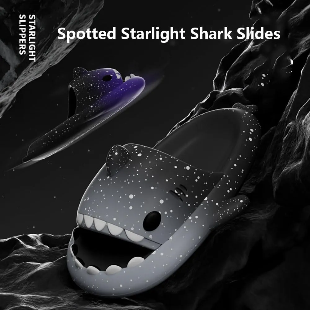 Zureto Spotted Starlight Shark Slides and Slippers - Anti-Slip Quick Drying Sandals - Unisex