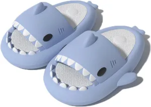 Zureto Two Color Shark Slides Shark Slides Bicolor Novelty Cloud Shark Slippers Anti-Slip Quick Drying Shark Sliders